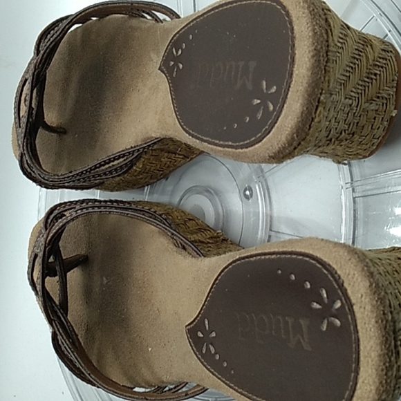 Vintage 1990s Y2K Mudd square toe chunky mule wedges 9M - Picture 6 of 9